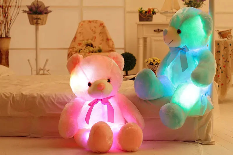 Creative Light Up LED Teddy Bear Stuffed Animals Plush Toy Colorful Glowing Christmas Gift For Kids Pillow - Bellarte Enchanté Creative Light Up LED Teddy Bear Stuffed Animals Plush Toy Colorful Glowing Christmas Gift For Kids Pillow